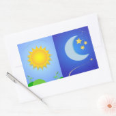 Sonne und Mond Rechteckiger Aufkleber (Umschlag)