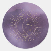 Sonne und Mond Runder Aufkleber (Vorderseite)