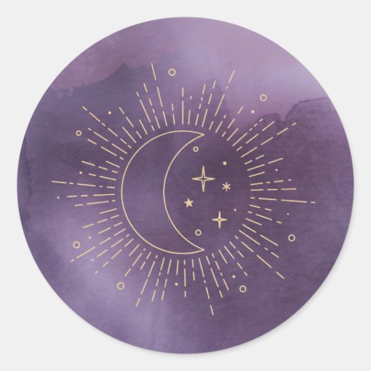 Sonne und Mond Runder Aufkleber (Vorderseite)