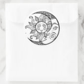Sonne und Mond Runder Aufkleber (Tasche)