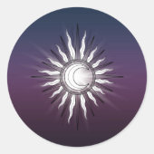 Sonne und Mond Runder Aufkleber (Vorderseite)