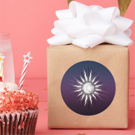 Sonne und Mond Runder Aufkleber (Party)