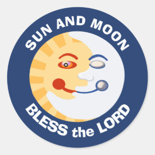 Sonne und Mond segnen den Herrn Runder Aufkleber