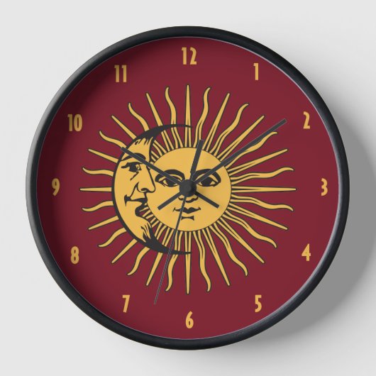 Sonne und Mond sehen Boho Gold und Rot gegenüber Uhr (Vorderseite)