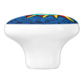 Sonne und Mond sehen sich der Keramik im mexikanis Keramikknauf (Seitenansicht)