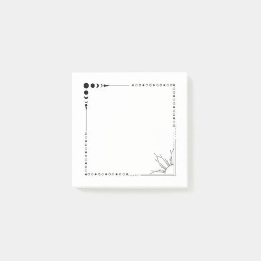 Sonne und Mond stellen ihre Post-it Klebezettel (Vorderseite)