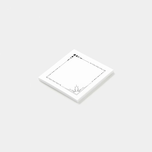 Sonne und Mond stellen ihre Post-it Klebezettel (angewinkelt)