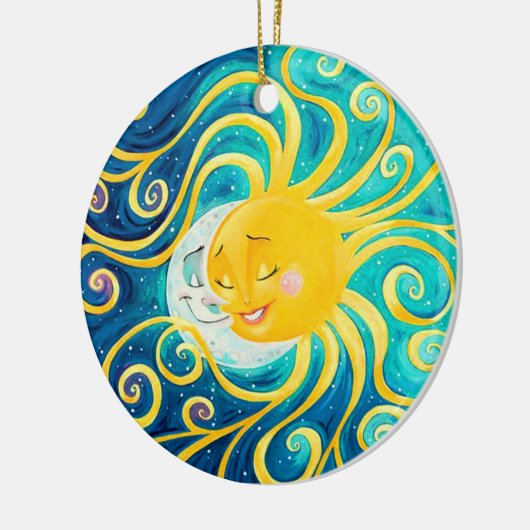 SONNE UND MOND UND STARTEN KUNSTBEREICHE KERAMIK ORNAMENT (Links)