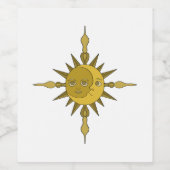 Sonne und Mond Weinetikett (Einzelnes Label)