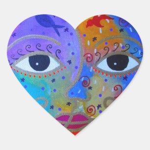 SONNE UND MOND/YIN UND YANN Herz-Aufkleber