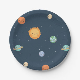 Sonne und Planeten Weltraum-Partyartikel Pappteller
