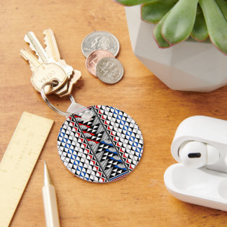 Sonne und Regen - Rot/Weiß/Blau - Schlüsselanhänger