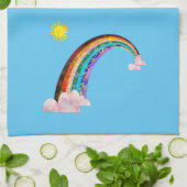 Sonne und Regenbogen 2 Geschirrtuch (Gefaltet)