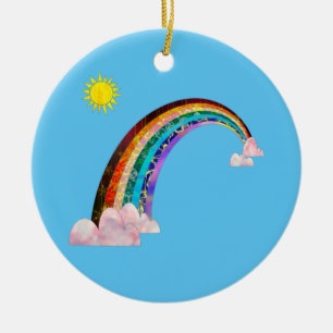 Sonne und Regenbogen 2 Keramik Ornament