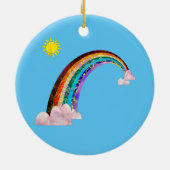 Sonne und Regenbogen 2 Keramik Ornament (Hinten)