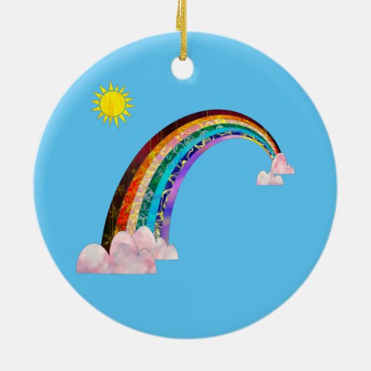 Sonne und Regenbogen 2 Keramik Ornament 2022 (Hinten)