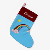 Sonne und Regenbogen 2 Kleiner Weihnachtsstrumpf (Vorderansicht (hängend))