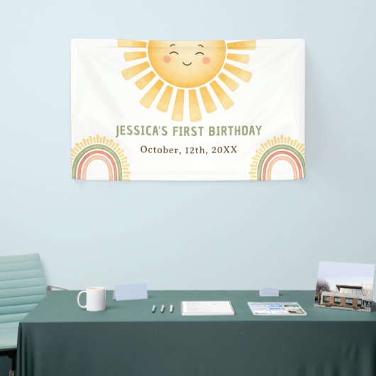 Sonne und Regenbogen Geburtstagsfeier Banner (Messeveranstaltung)