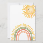 Sonne und Regenbogen Geburtstagsfeier Dankeskarte (Rückseite)