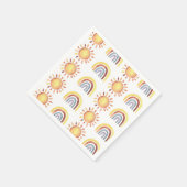 Sonne und Regenbogen Muster Serviette (Ecke)