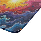 Sonne und Regenbogen Schneidebrett (Ecke)