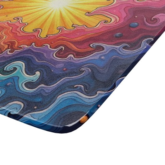 Sonne und Regenbogen Schneidebrett (Ecke)