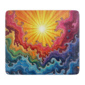 Sonne und Regenbogen Schneidebrett (Vorderseite)