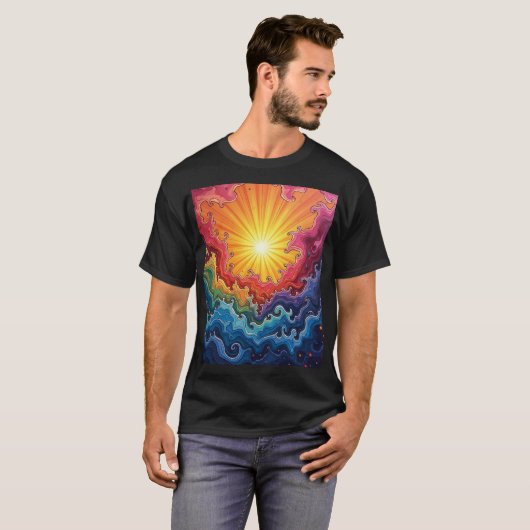 Sonne und Regenbogen T-Shirt (Vorne ganz)