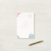 Sonne und Regenbogenpastellfarben Post-it Klebezettel (Auf Schreibtisch)