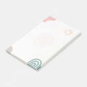 Sonne und Regenbogenpastellfarben Post-it Klebezettel (angewinkelt)