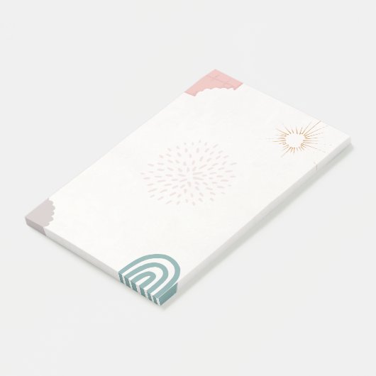 Sonne und Regenbogenpastellfarben Post-it Klebezettel (angewinkelt)