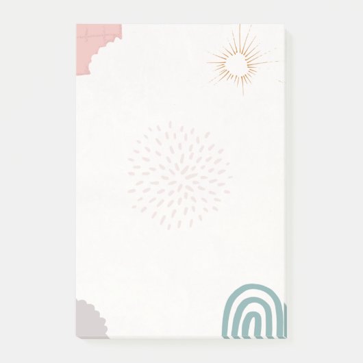 Sonne und Regenbogenpastellfarben Post-it Klebezettel (Vorderseite)