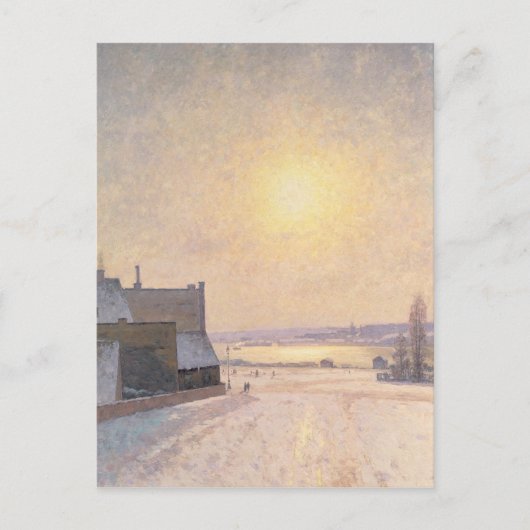 Sonne und Schnee, Szene aus Stockholm Postkarte (Vorderseite)