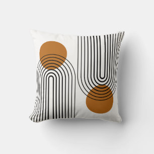 Sonne und Schwarz Minimalistischer Bohemian  Kissen