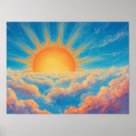 Sonne und schwere Wolken Poster