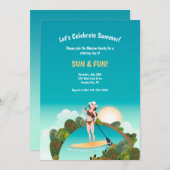 Sonne und Spaß Einladung (Vorne/Hinten)