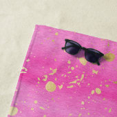 Sonne und Spaß Familienurlaub Palme Tree Rosa Gold Strandtuch (Beispiel)