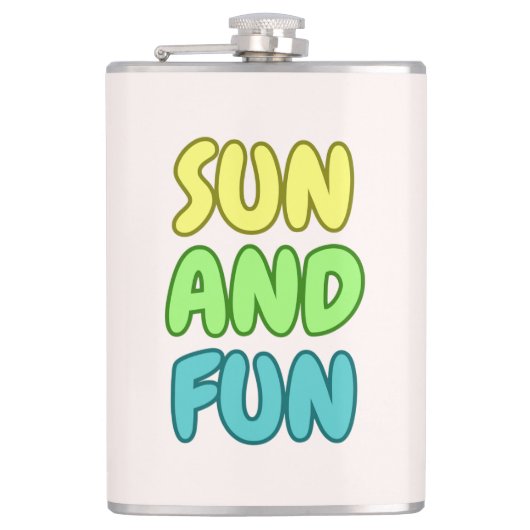 Sonne Und Spaß Flasche Flachmann (Vorderseite)