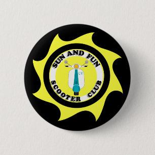 SONNE UND SPASS-KNOPF (SCHWARZES) BUTTON