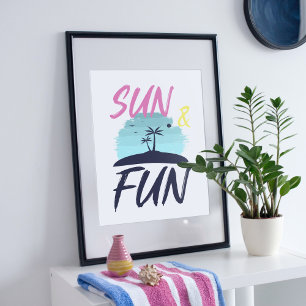 Sonne und Spaß. Summertime-Darstellung. Poster