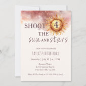 Sonne und Sterne Celestial Space Vierten Geburtsta Einladung (Vorderseite)