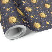 Sonne und Sterne Geschenkpapier (Rolleneckpunkt)