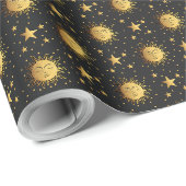 Sonne und Sterne Geschenkpapier (Rolleneckpunkt)