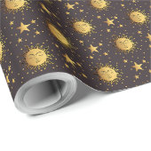 Sonne und Sterne Geschenkpapier (Rolleneckpunkt)