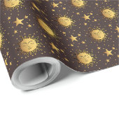 Sonne und Sterne Geschenkpapier (Rolleneckpunkt)