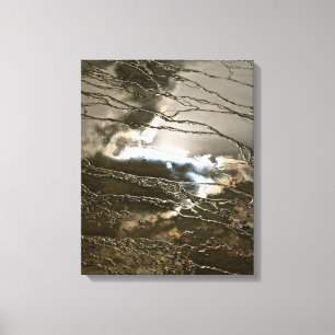 SONNE UND STURM-WOLKEN IM WASSER ABSTRAKT LEINWANDDRUCK