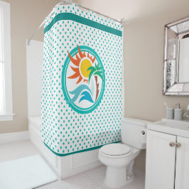 Sonne und Surf, gestreifte Grenze Duschvorhang