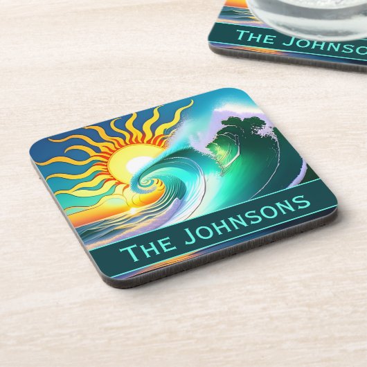 Sonne und Surf Getränkeuntersetzer (Linke Seite)