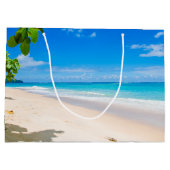 Sonne und tropischer Strand Große Geschenktüte (Rückseite)