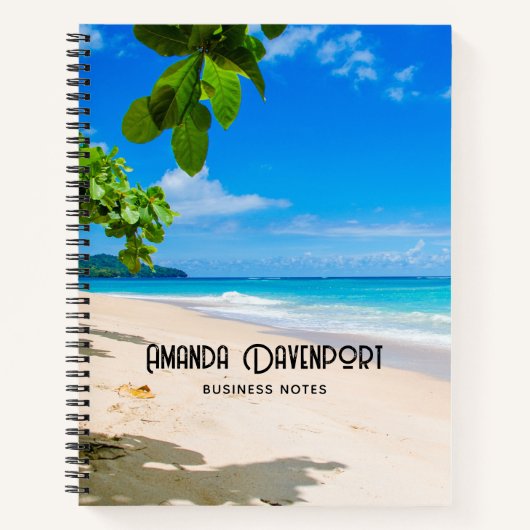 Sonne und tropischer Strand Notizblock (Vorderseite)